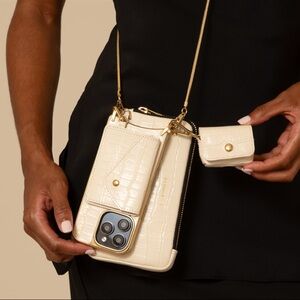 Bandolier Cream Crossbody Phone Case with Pouch iPhone 16 pro max NWOT
